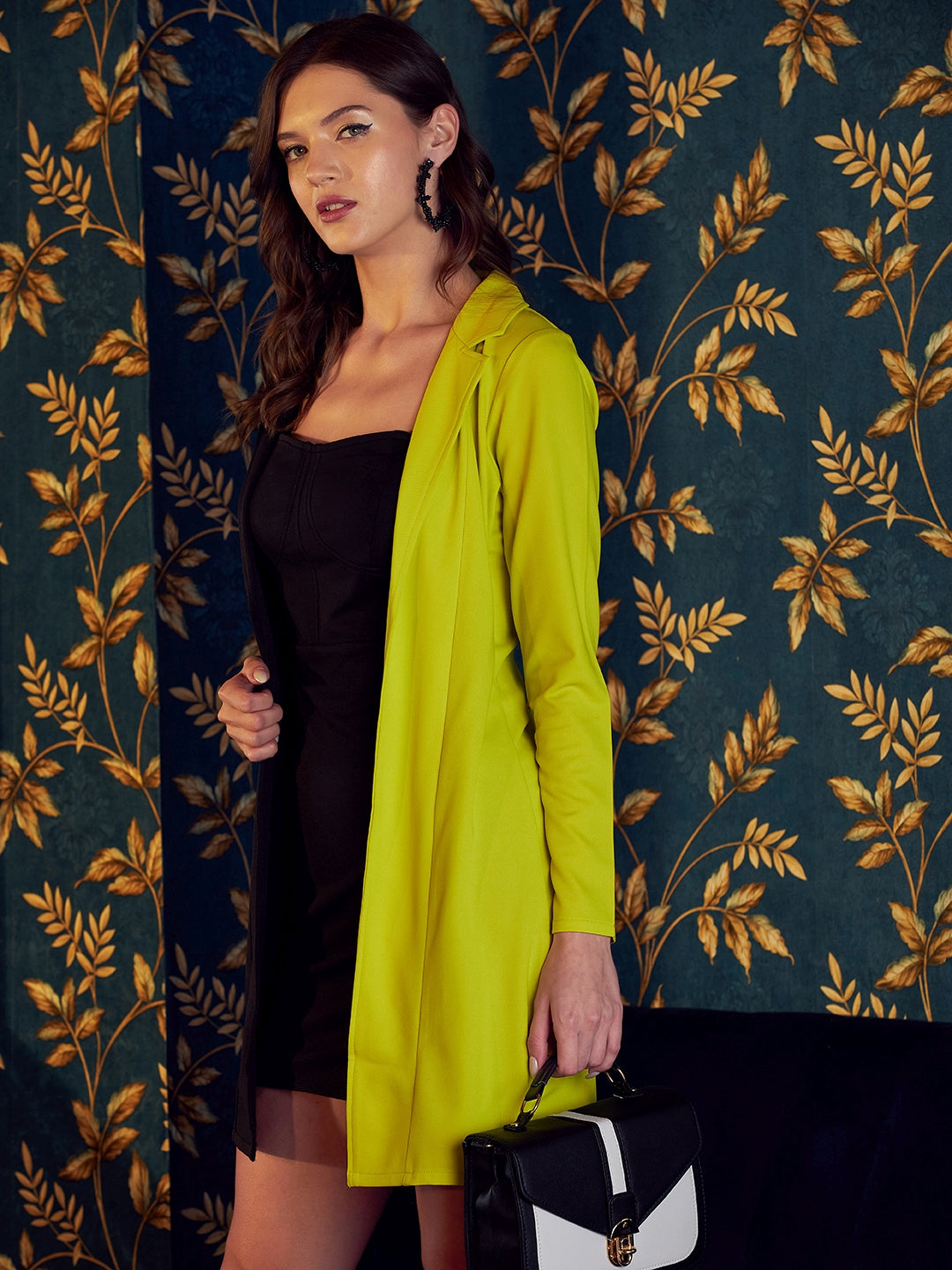Athena Women Colour-Blocked Corset Blazer Dress