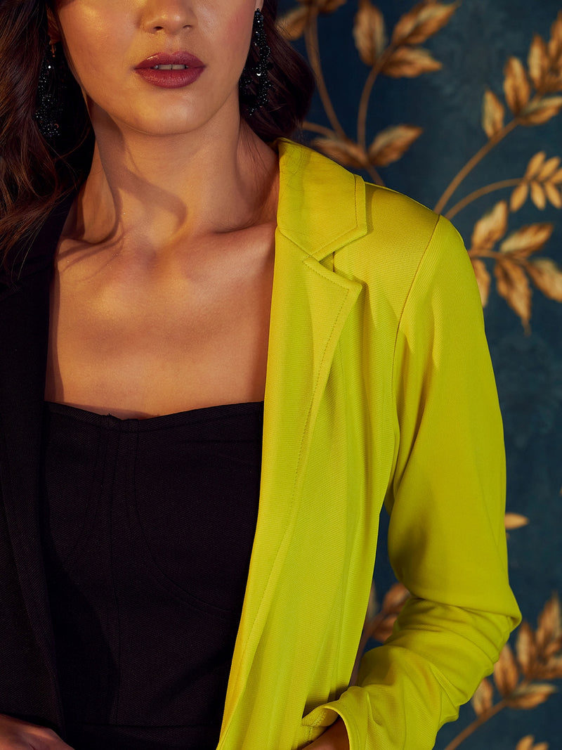 Athena Women Colour-Blocked Corset Blazer Dress