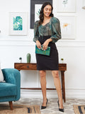 Athena Green Black Formal Bodycon Dress