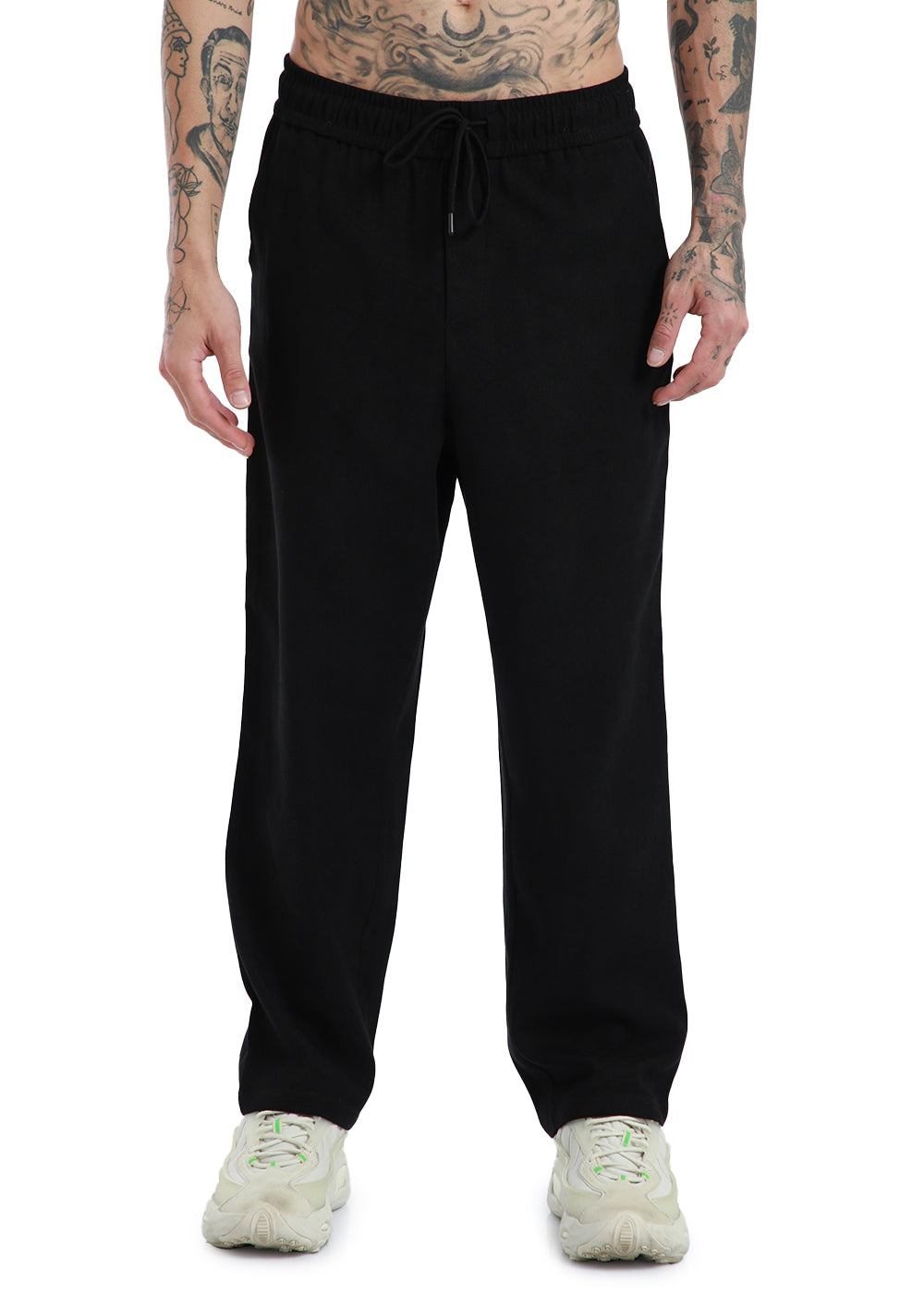 Jet Black Thin Corduroy Trousers
