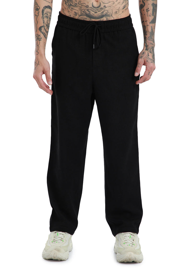 Jet Black Thin Corduroy Trousers