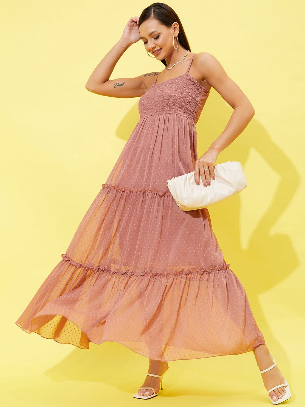 Athena Shoulder Straps Chiffon Maxi Dress