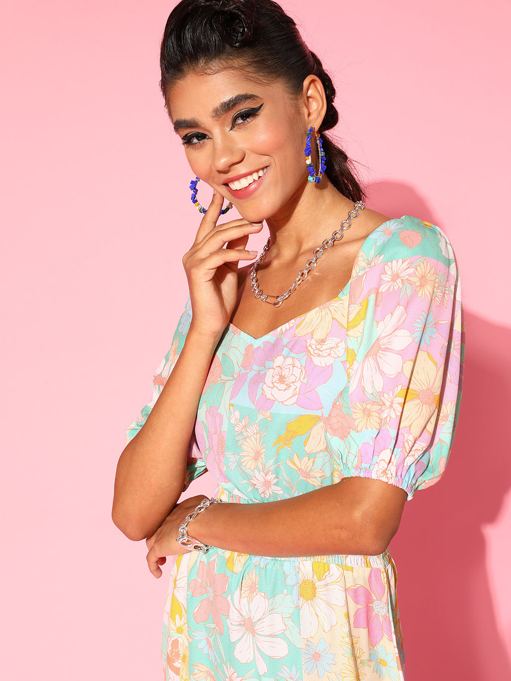 Athena Women Elegant Yellow Floral Sun Dress