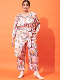 Athena Ample Printed Asymmetric Top With Trousers Co-Ord Set