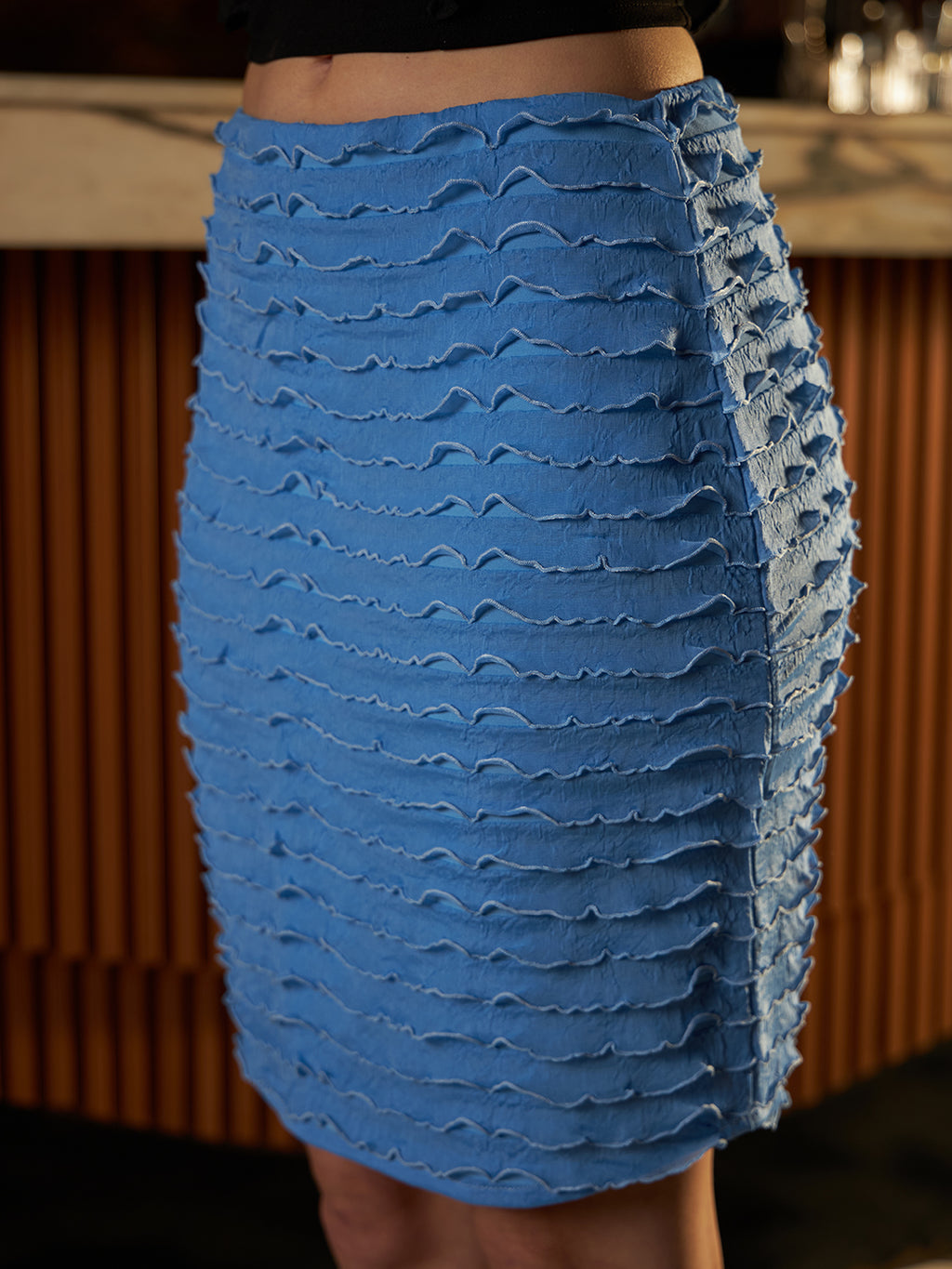 Athena Self Design Ruffled Pencil Skirt