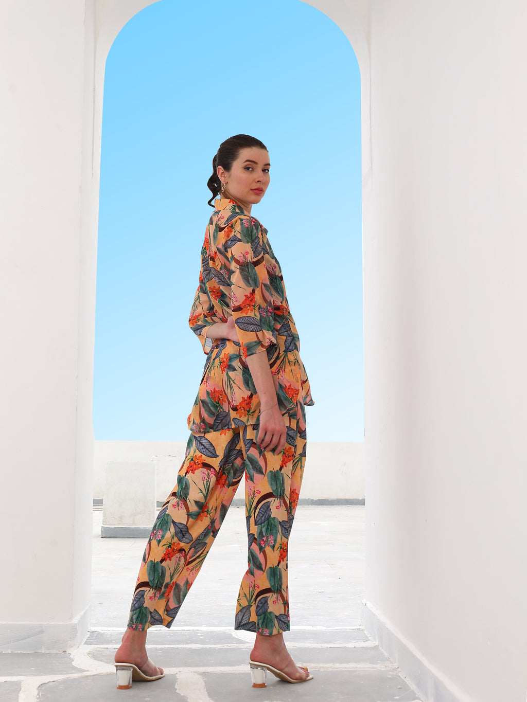 Boho By Athena Floral Printed Linen Shirt With Trouser Co-Ords
