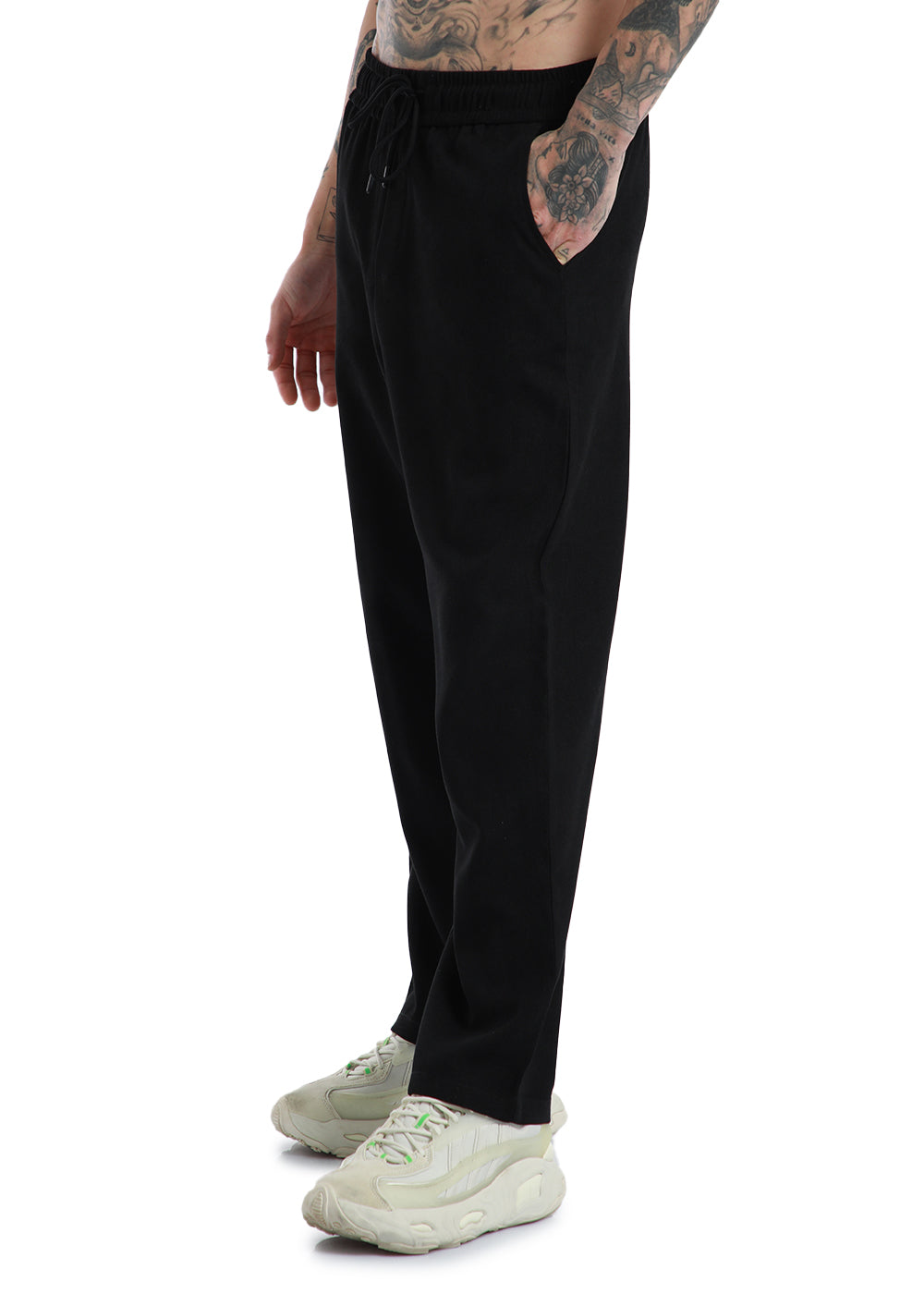 Jet Black Thin Corduroy Trousers