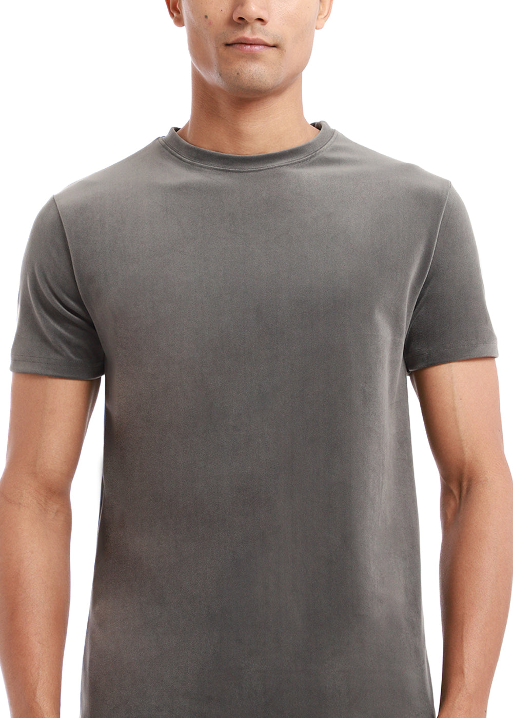 Glacier Gray Plain Suede T-shirt