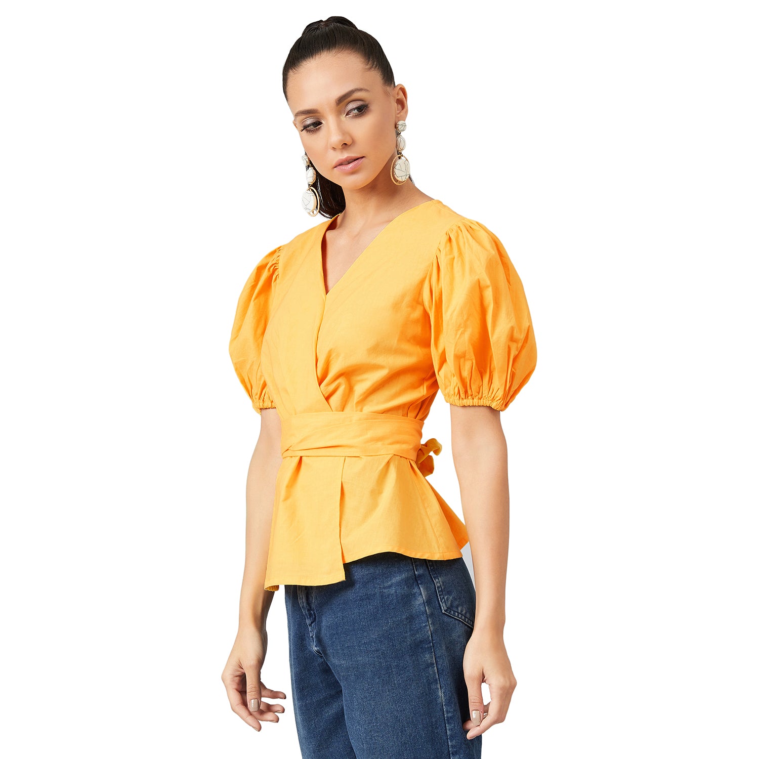 Athena Women Black Solid Shirt-Style Top