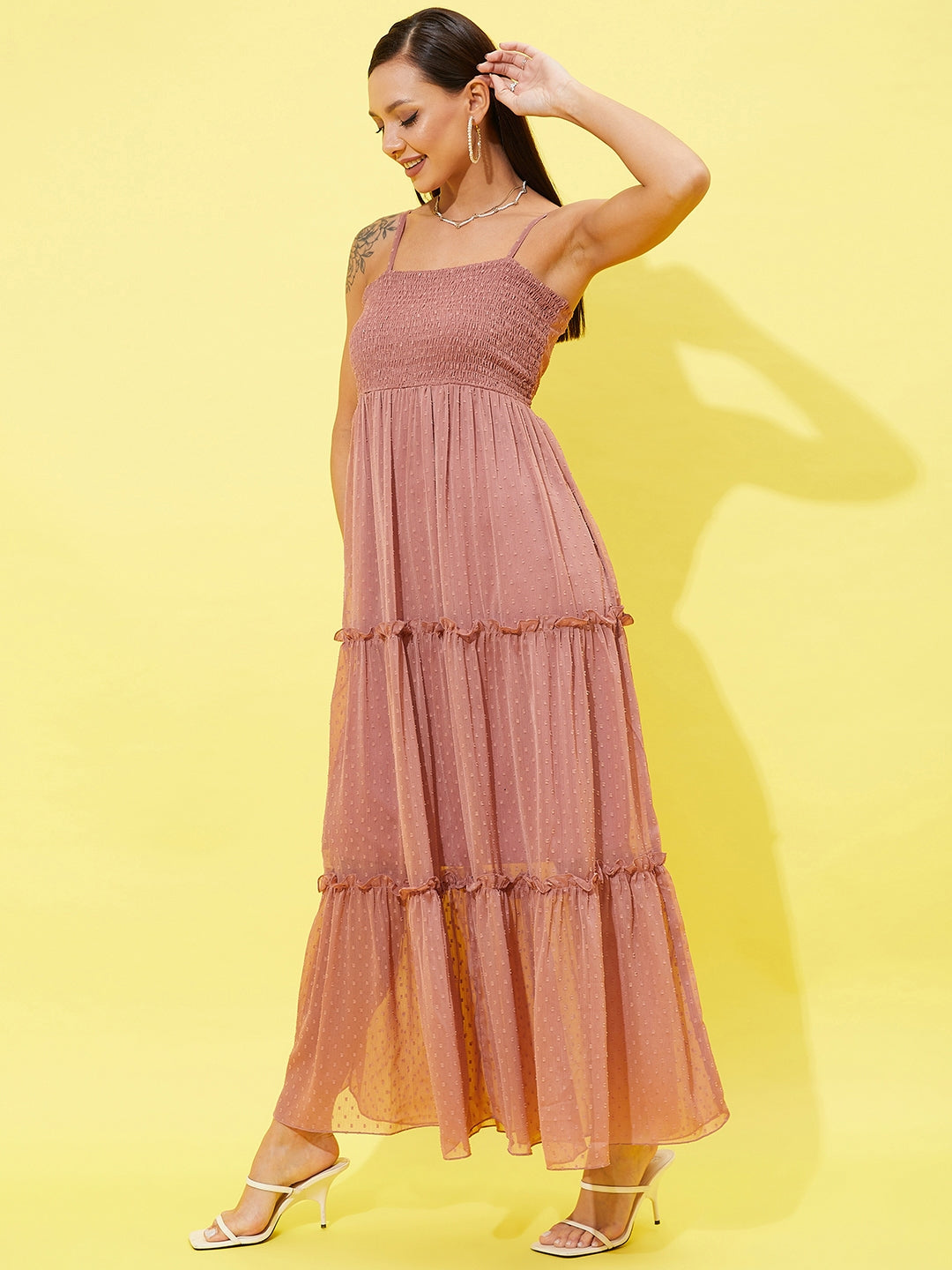 Athena Shoulder Straps Chiffon Maxi Dress