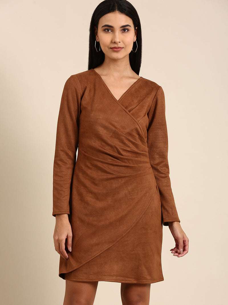 Athena Brown Bodycon Dress