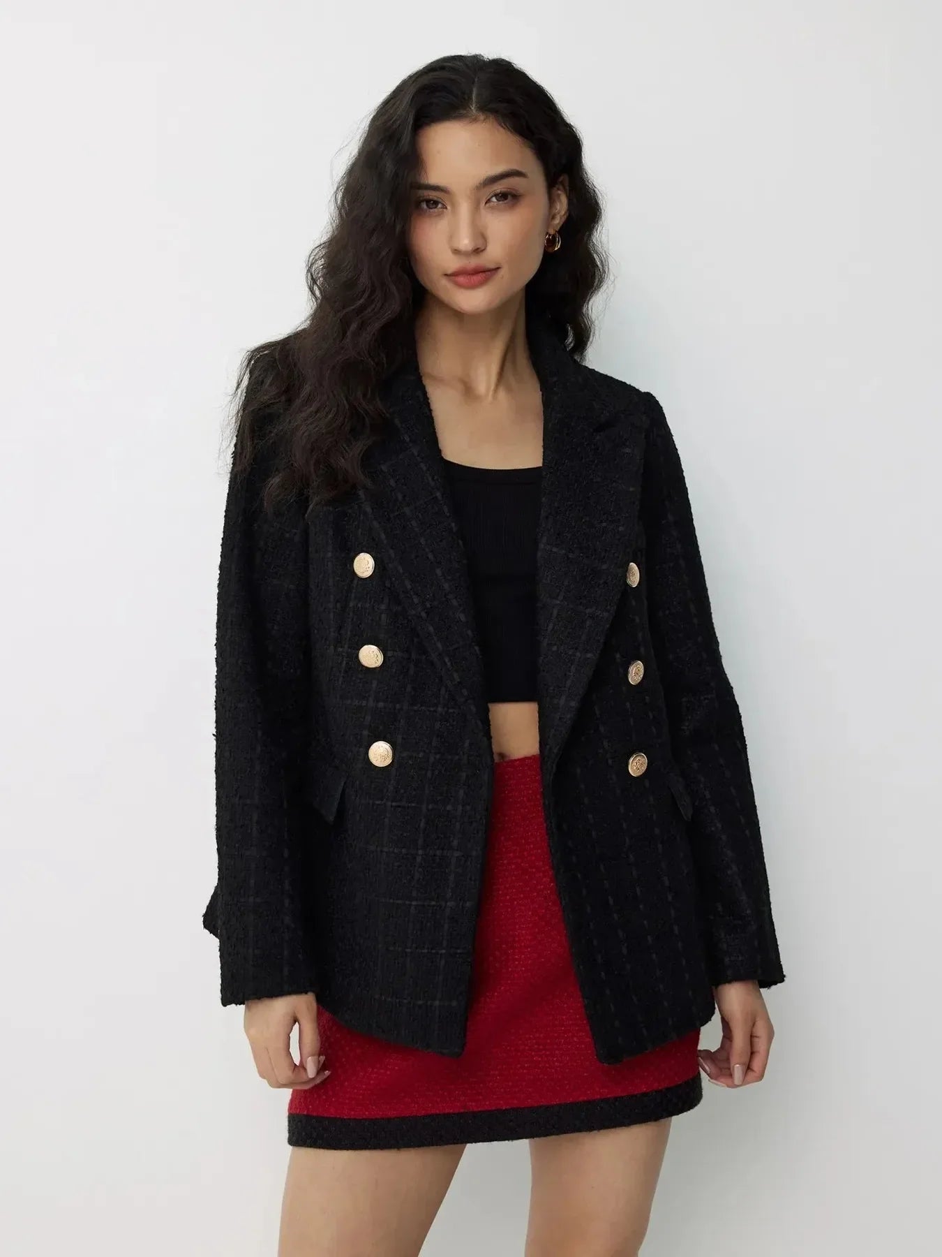 Classic Tweed Blazer - Black
