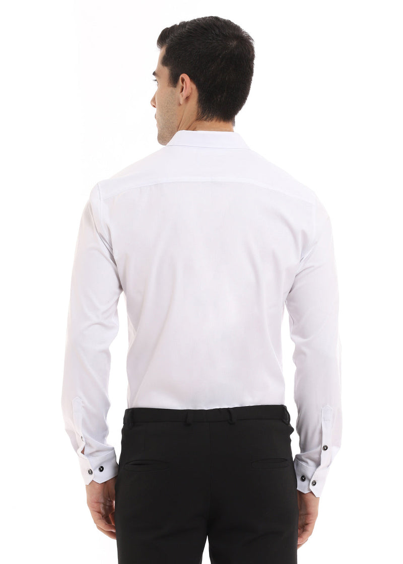 Wrinkle  Free White Plain Shirt