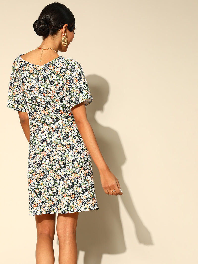 Athena Black side cut out dress