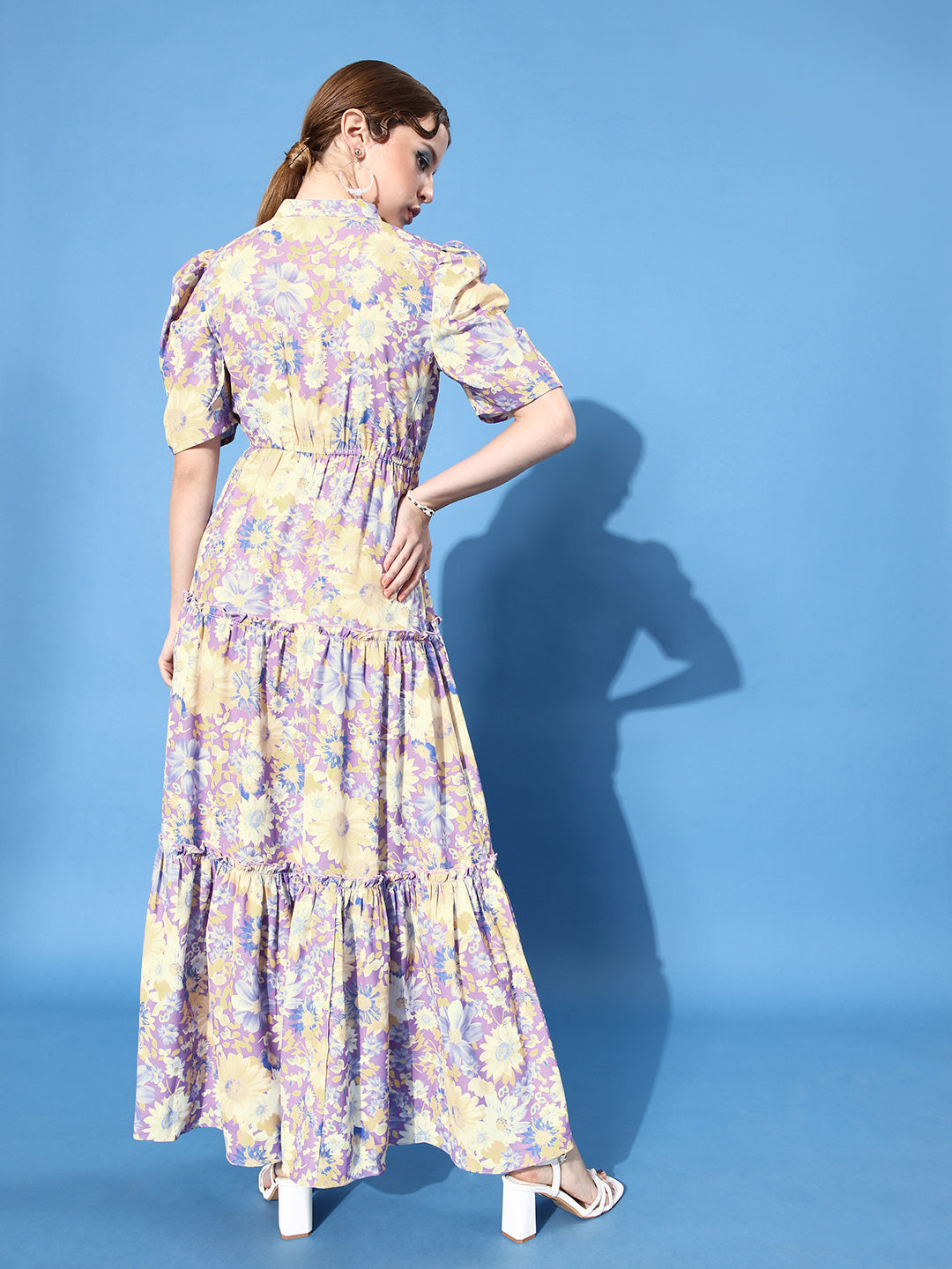 Athena Lavender Floral Print Maxi Dress