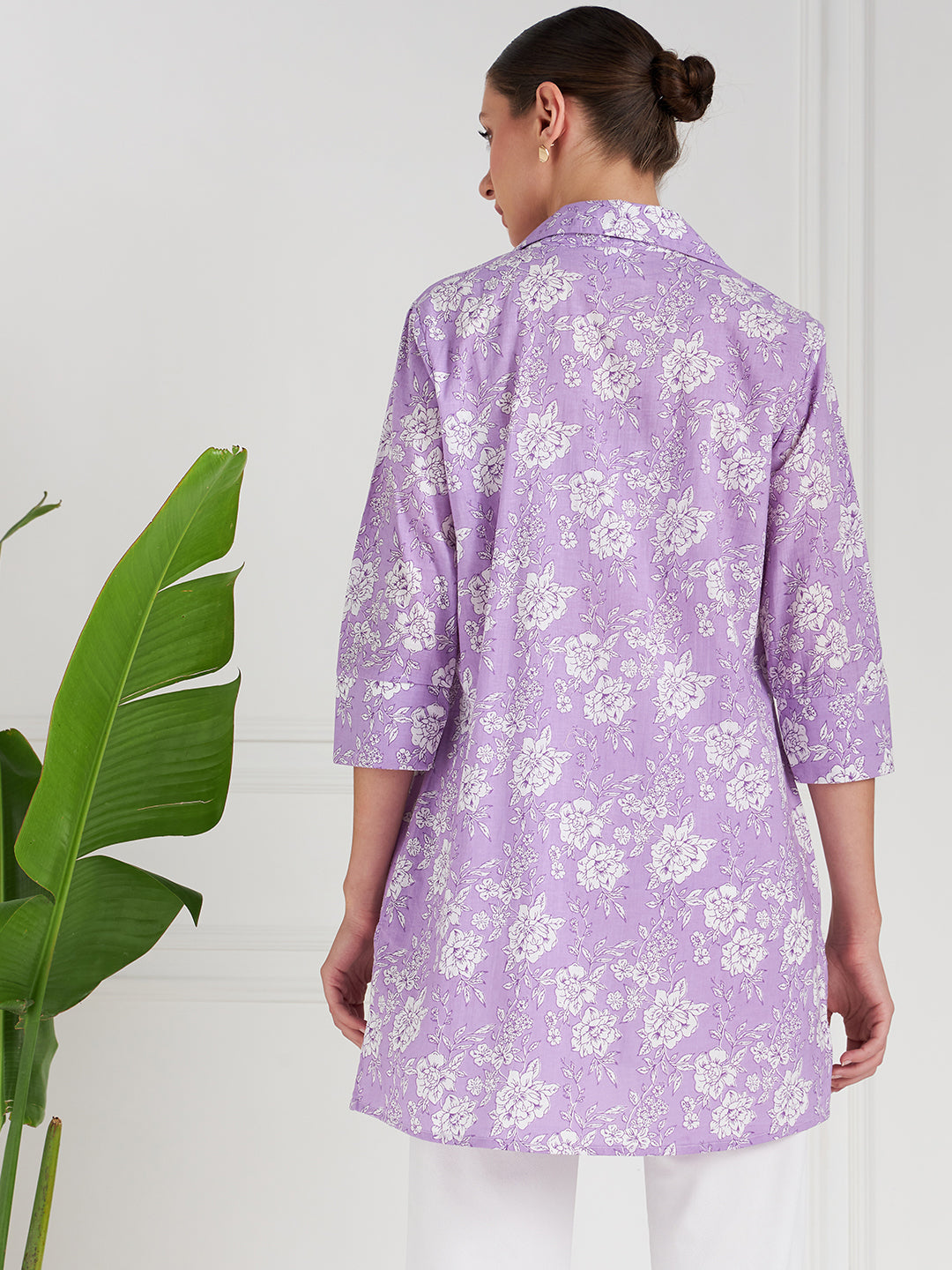 Athena Floral Printed Cotton Tie-Up Shrug