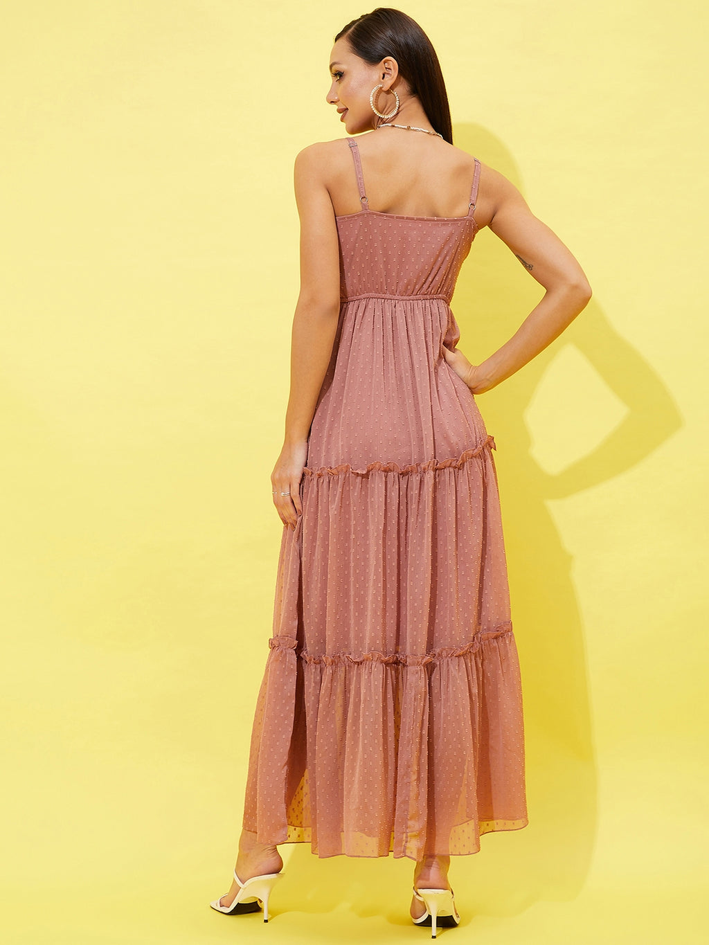 Athena Shoulder Straps Chiffon Maxi Dress