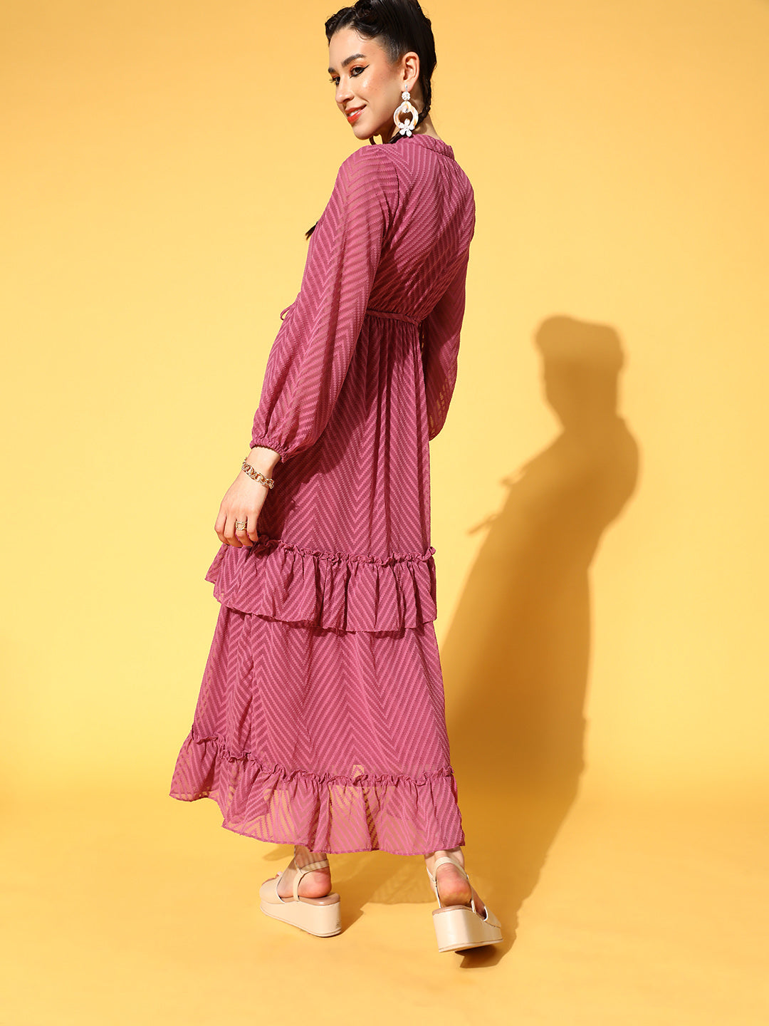 Athena Pretty Pink Chevron Sundress