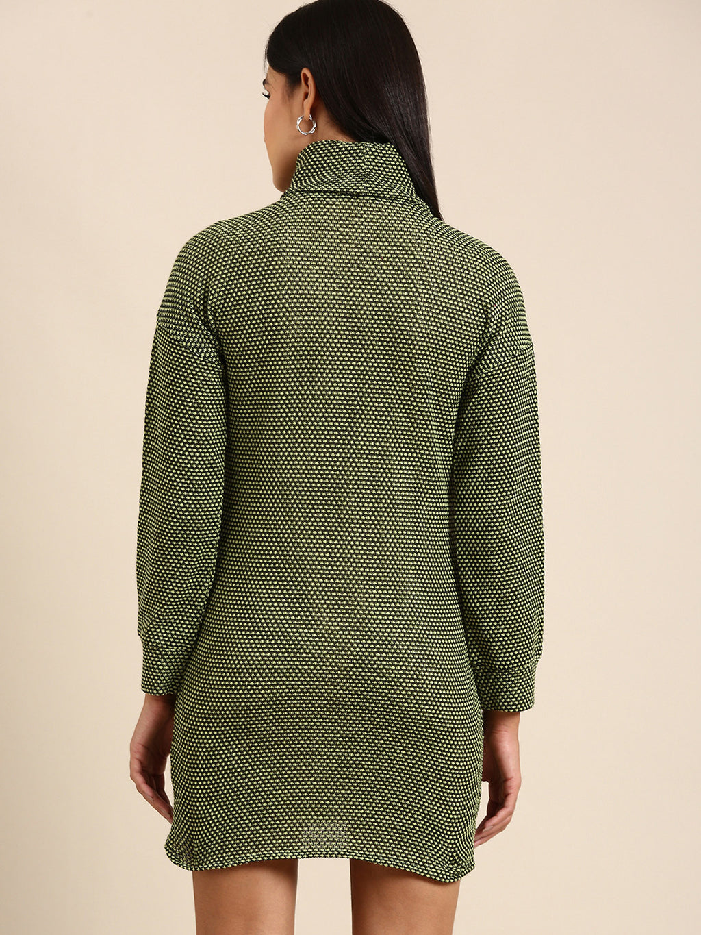 Athena Green Woollen Sweater Dress