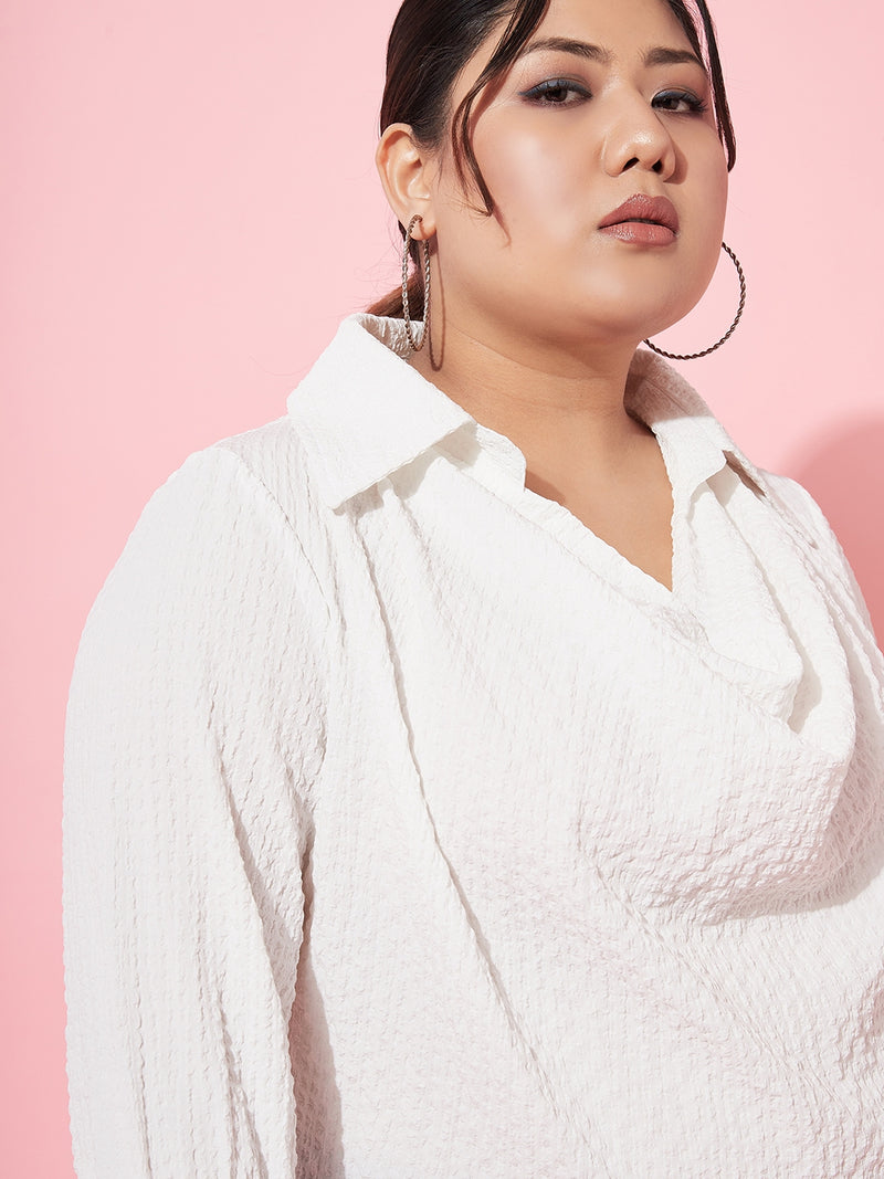 Athena Ample Plus Size Self Designed Cowl Neck Casual Top
