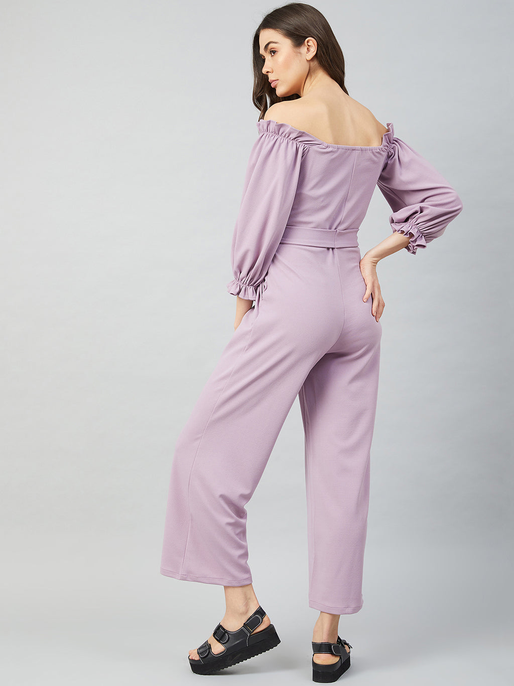 Athena Women Lavender Solid Jumpsuit