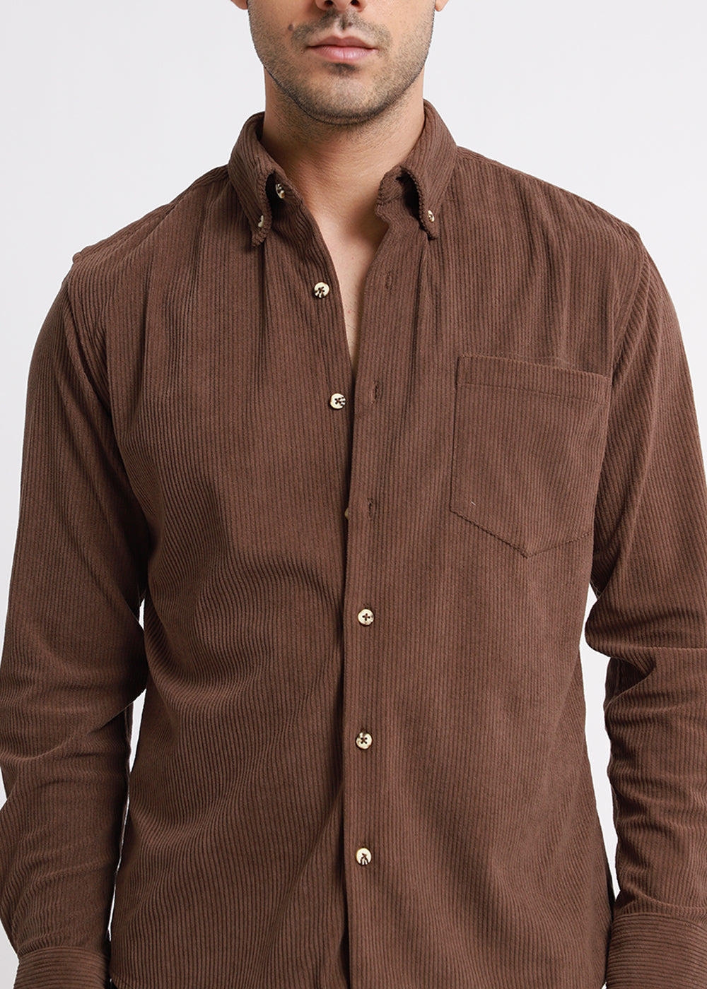 Mocha Brown Corduroy Shirt