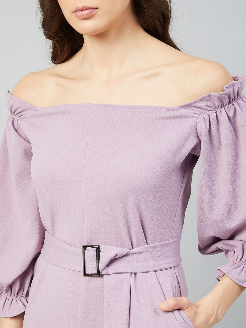 Athena Women Lavender Solid Jumpsuit