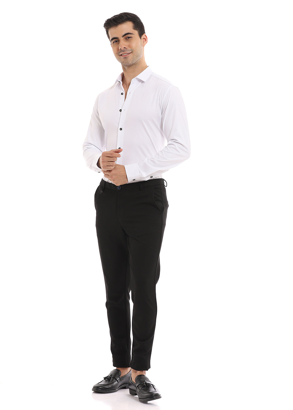 Wrinkle  Free White Plain Shirt