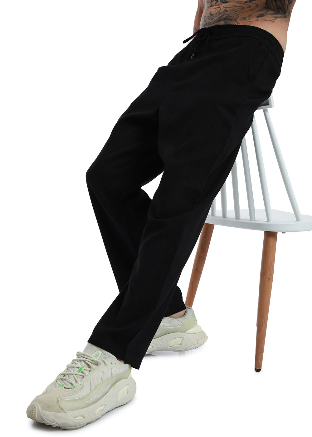 Jet Black Thin Corduroy Trousers