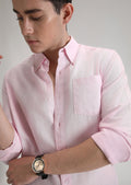 Pale Pink Cotton Linen Shirt