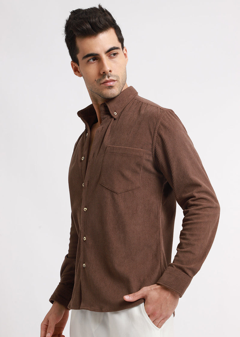 Mocha Brown Corduroy Shirt