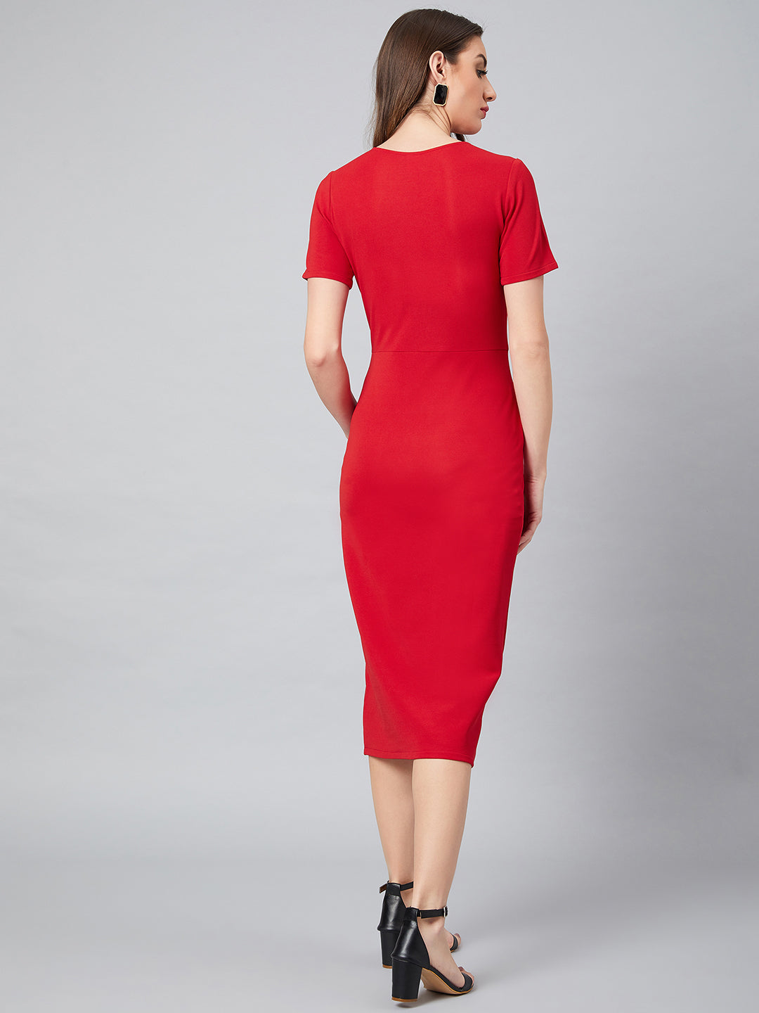 Athena Women Red Solid Sheath Dress