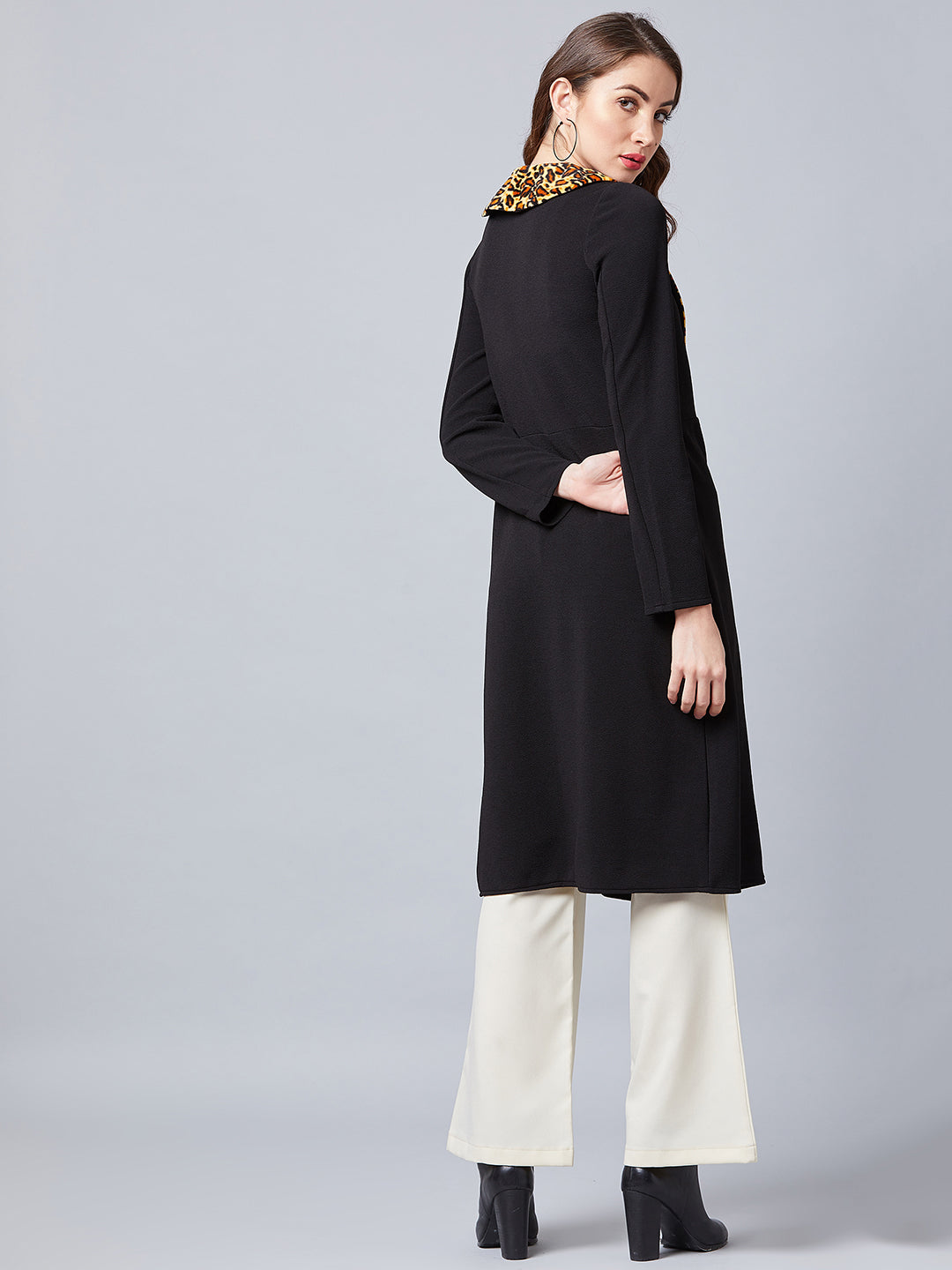 Athena Women Black Solid Open-Front Shrug