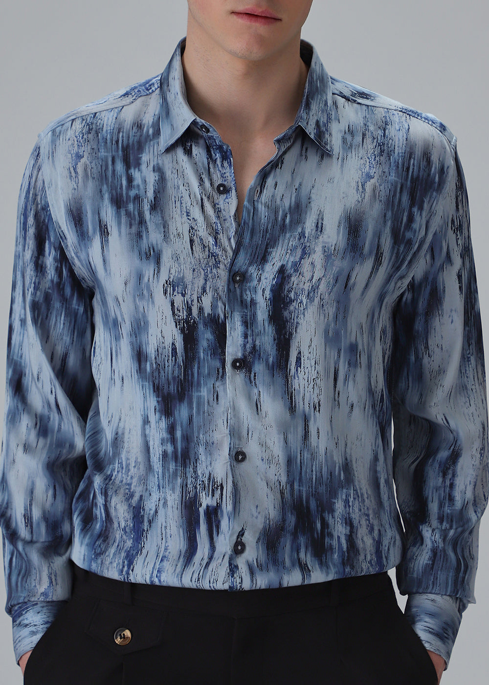 Abstract Blue Printed Shirt