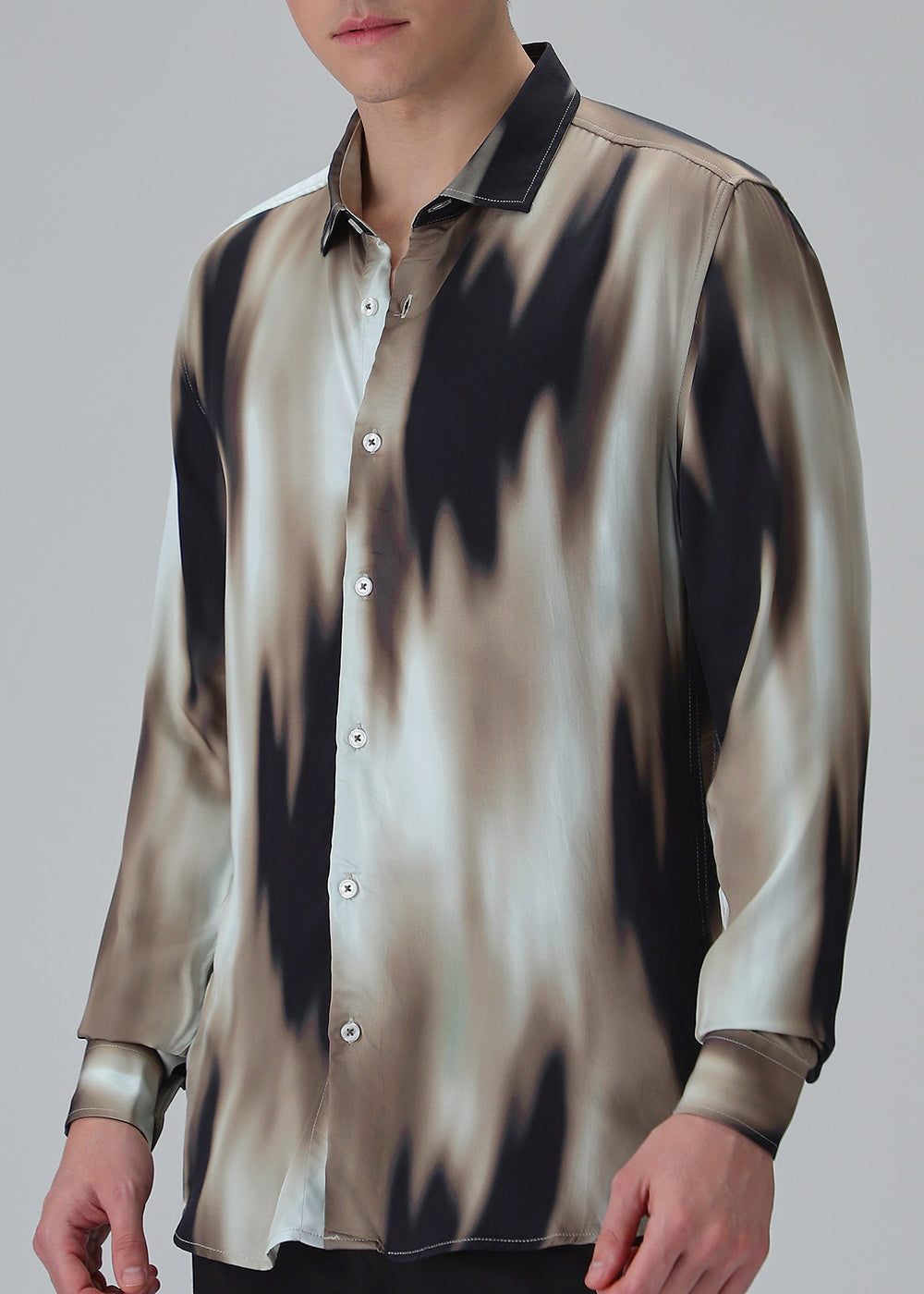 Abstract Olive Printed Shirt