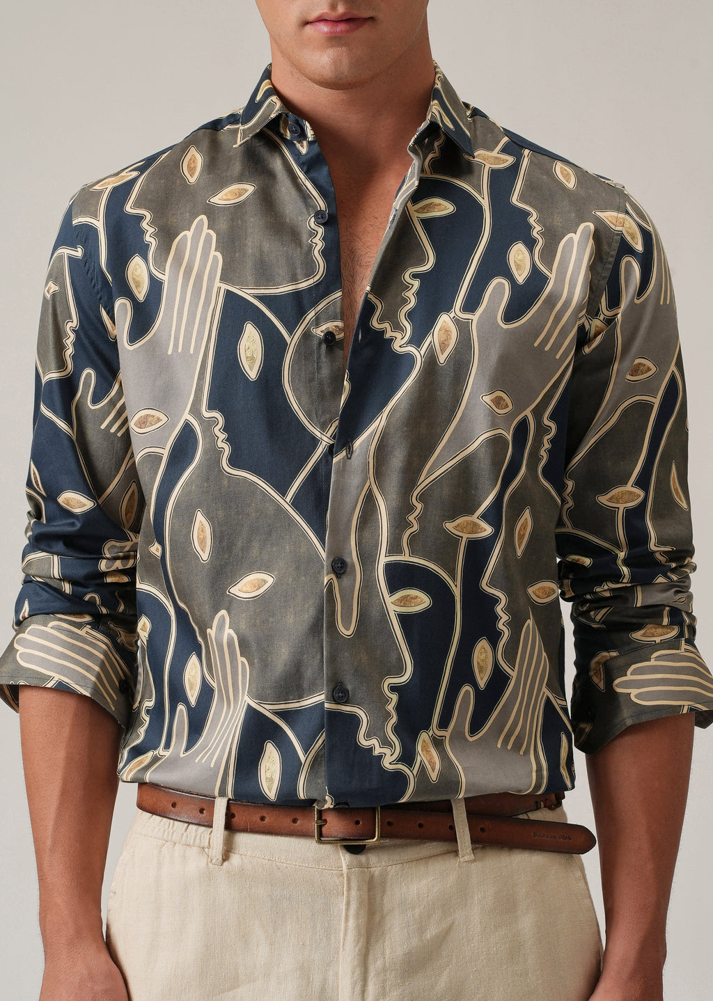 Artistic Faces Print Shirt