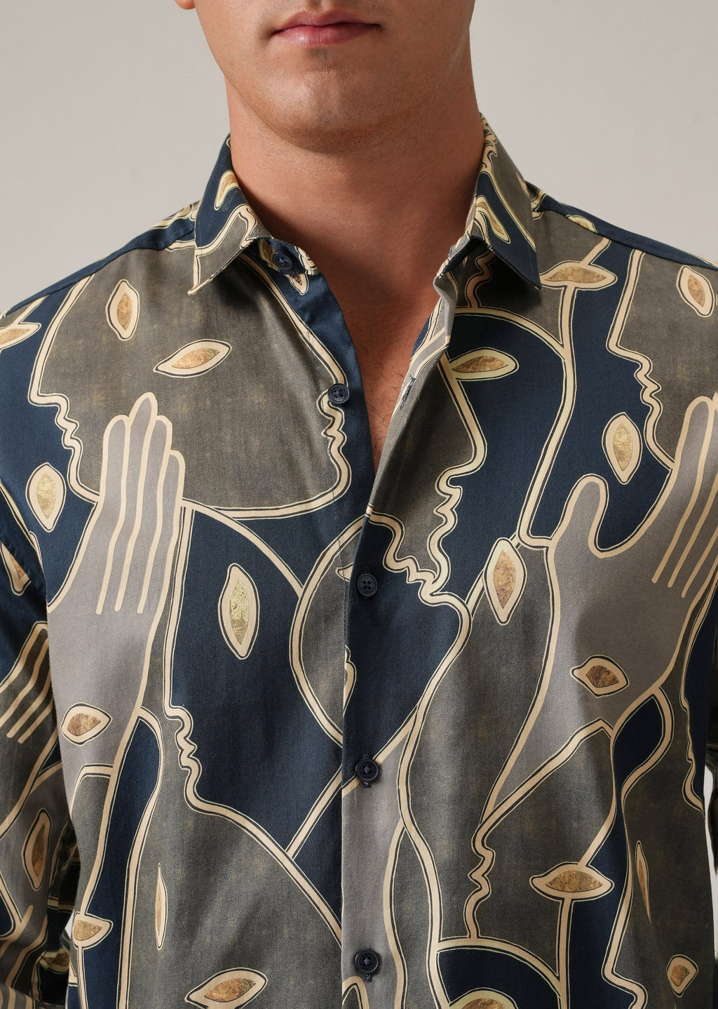 Artistic Faces Print Shirt