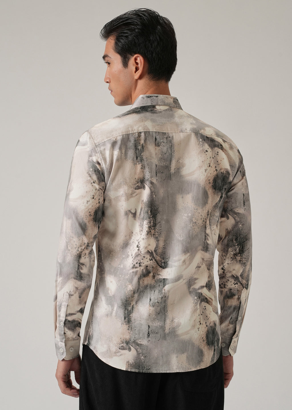 Beige Abstract Print Shirt