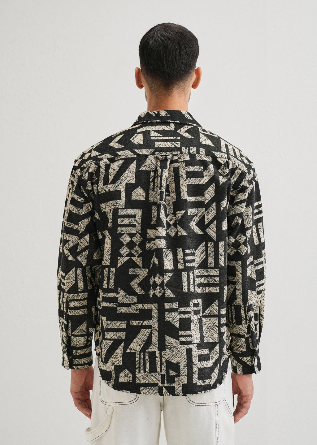 Beige Black Regular Fit Shacket