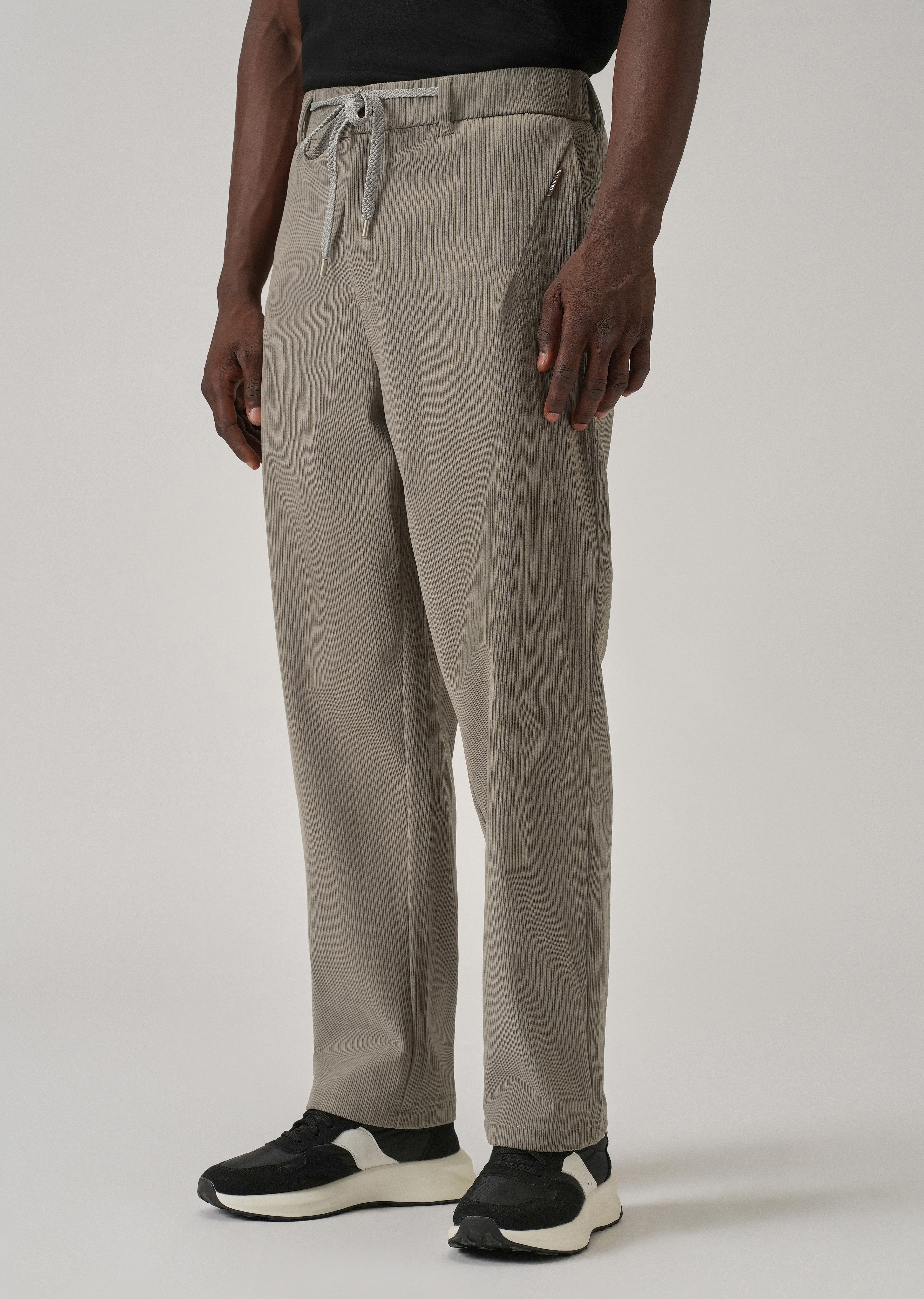 Beige Corduroy Drawstring Pant