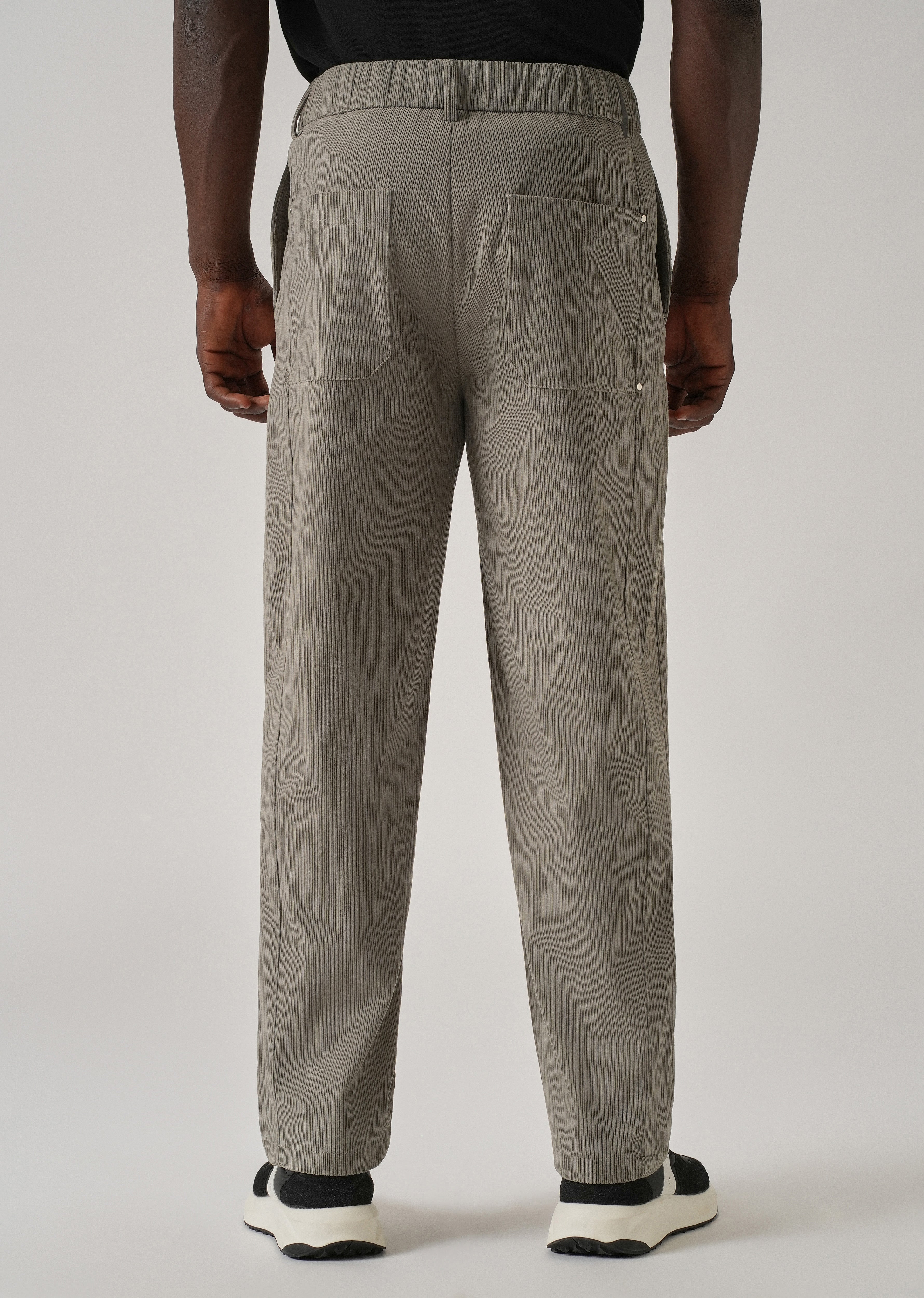Beige Corduroy Drawstring Pant