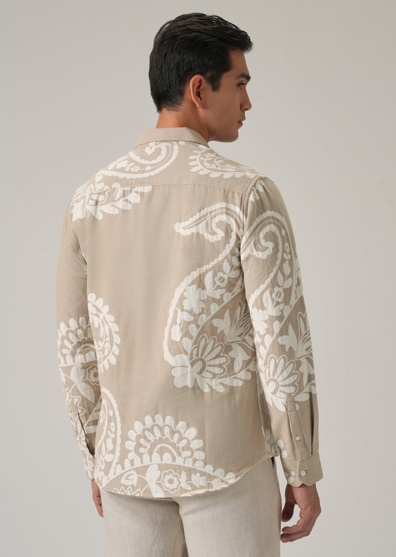 Beige Paisley Pattern Shirt