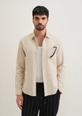 Beige Double Cloth Cotton Shirt