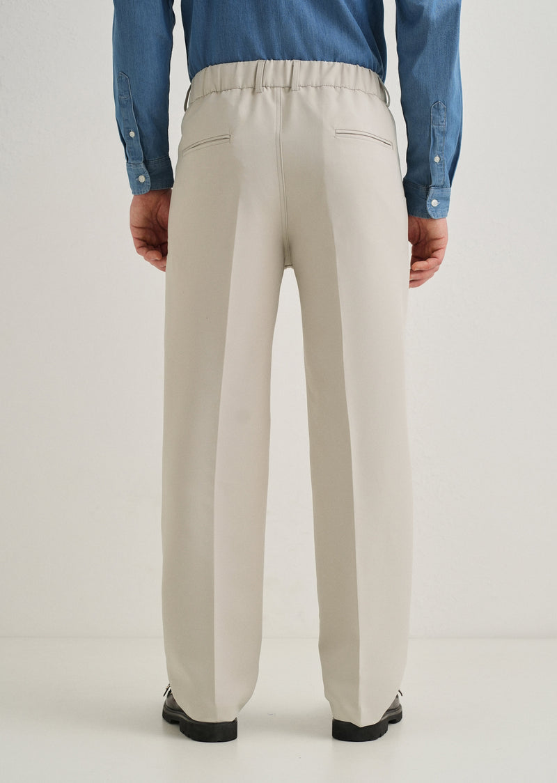 Beige Relaxed Fit Trousers