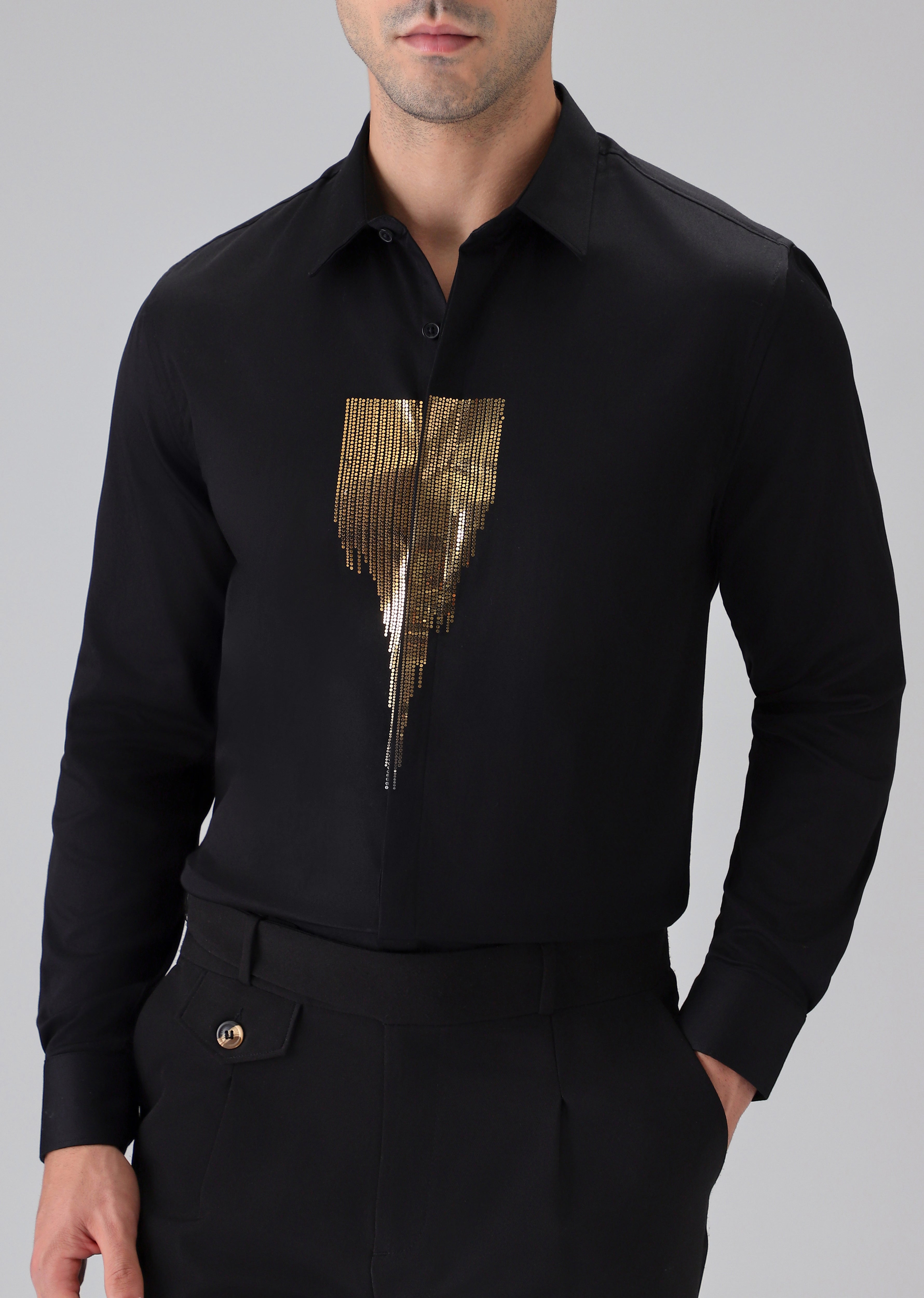 Black Glimmer Designer Shirt