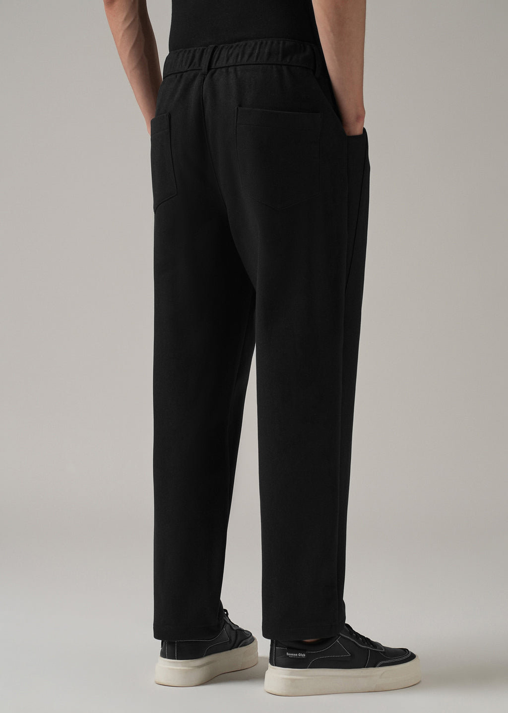 Black Pin Stripe Suede Pant