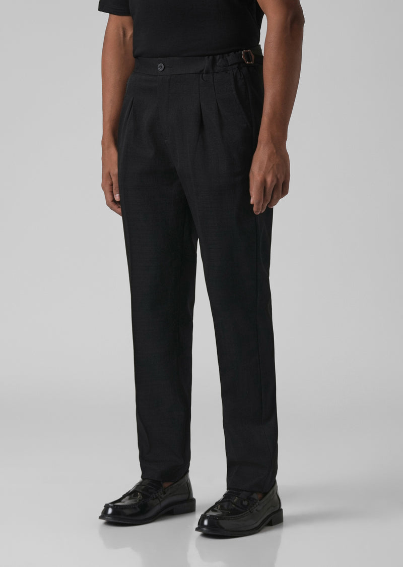Black Pleated Gurkha Pant
