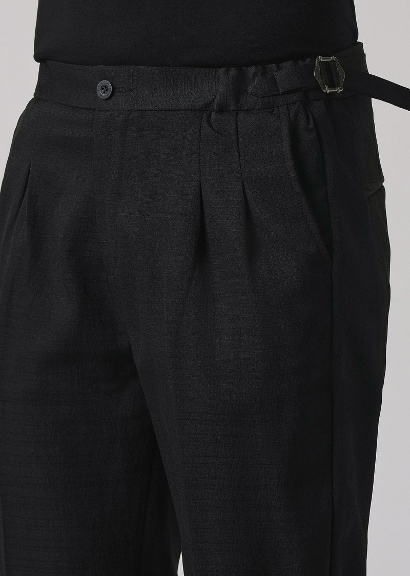 Black Pleated Gurkha Pant