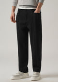 Black Corduroy Relaxed Fit Drawstring Pant