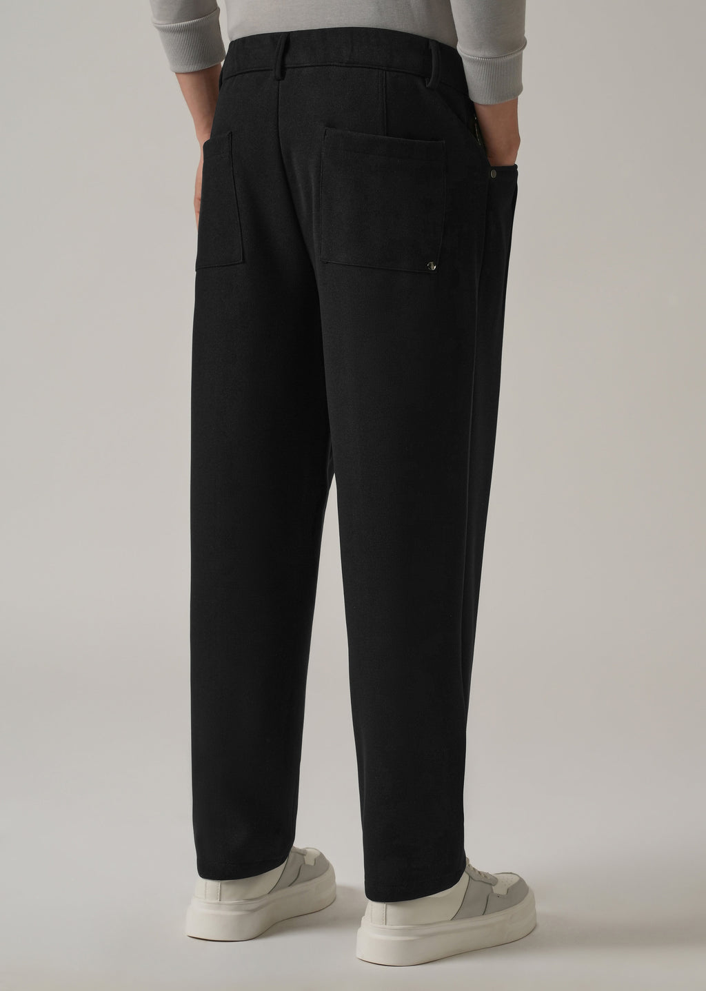 Black Corduroy Relaxed Fit Drawstring Pant